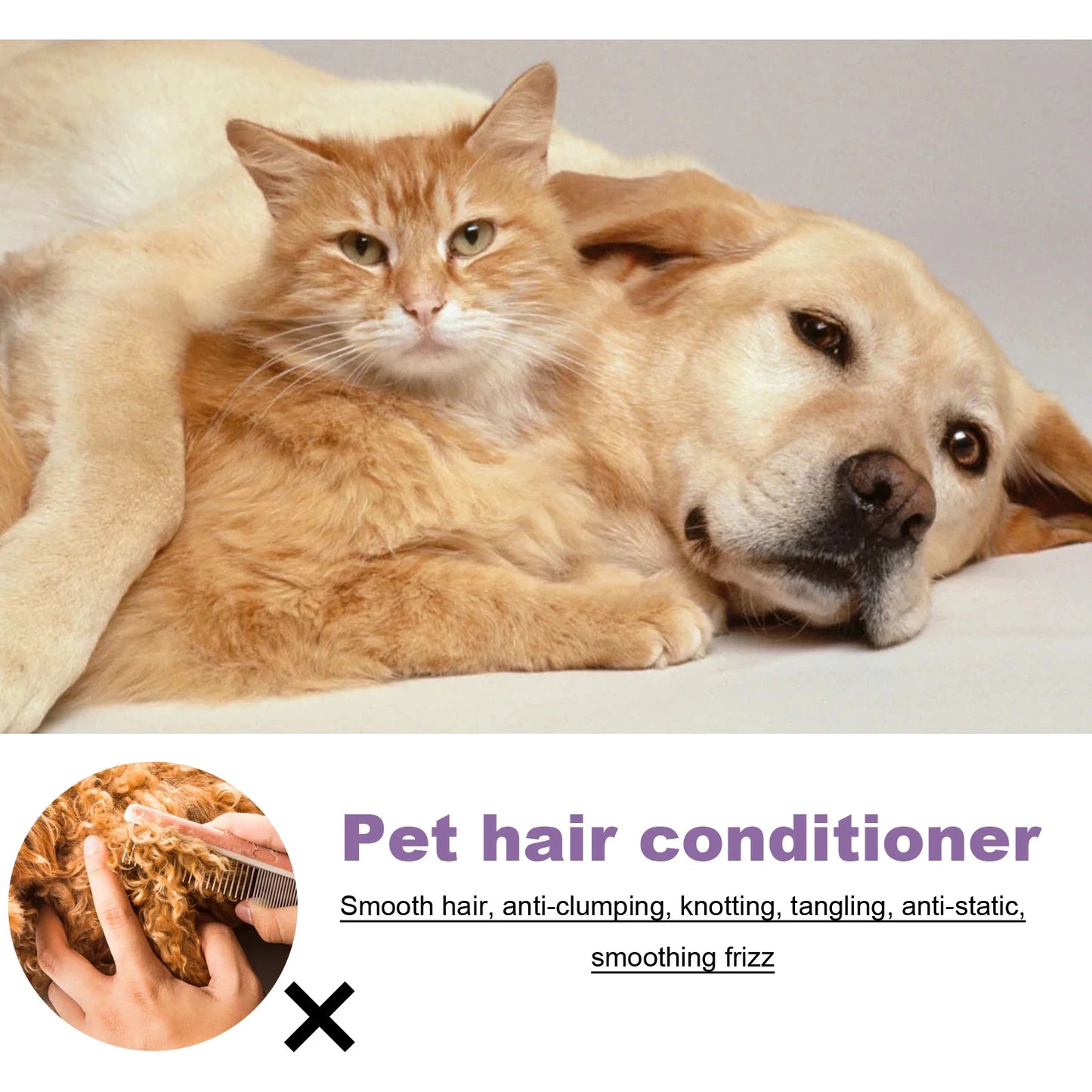 50ml Non-Knotted Pet Hair Care Cream- Moisturizes Care- Pet Hair Conditioner