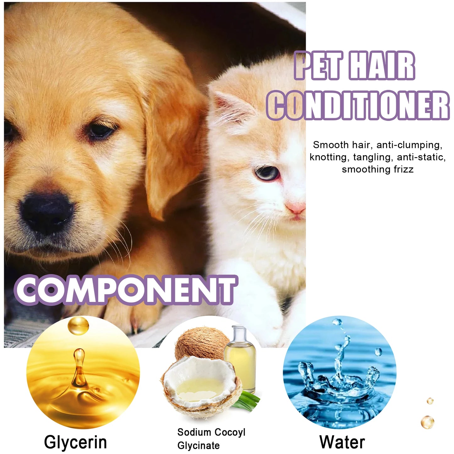 50ml Non-Knotted Pet Hair Care Cream- Moisturizes Care- Pet Hair Conditioner