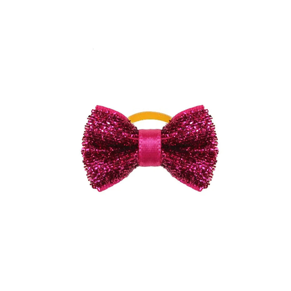 50/100pcs Small Dog Bowties with Rubber Bands- Handmade Puppy Grooming Accessories- Mixed Colors- Costumes/Apparel