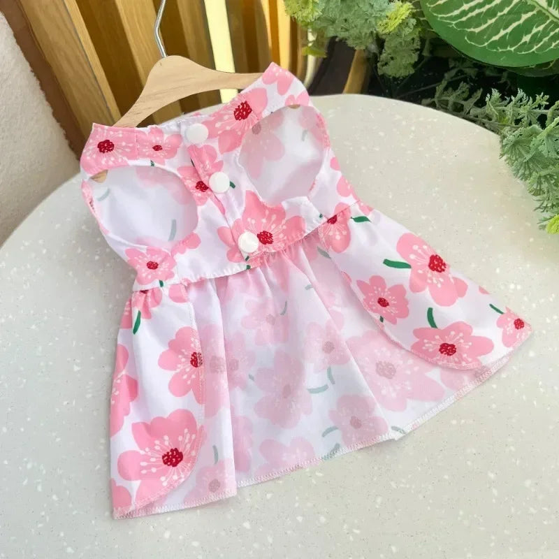 Summer Dog Princess Dress- Cute Dress- Bow -Lace for Small Medium Dogs
