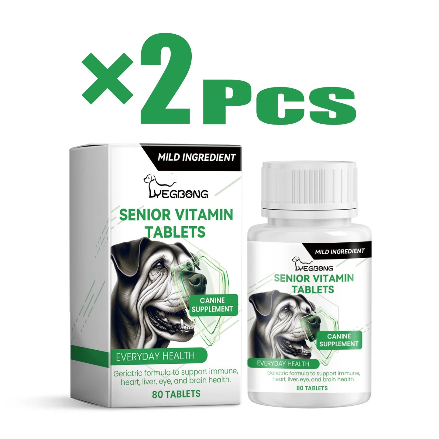 Senior Dog Multivitamin Tablets Nutrition- Promote Pet Metabolism- Boosting Immunity -Keep Healthy Vitamins Supplement- 80 Tablets-Pet Grooming