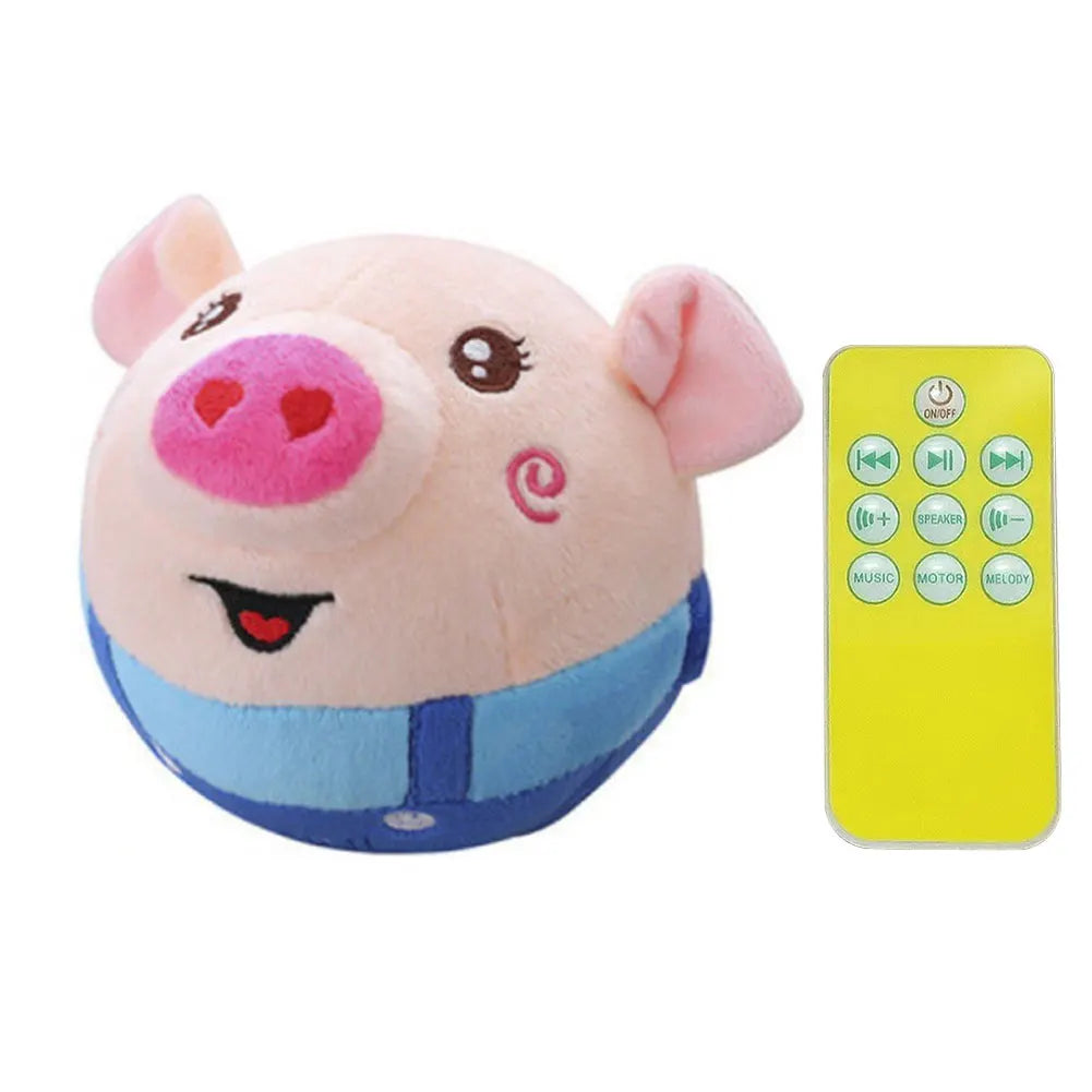Cartoon Pig Active Moving Talking Pet Plush Toy- Washable Dog Ball- USB Rechargeable Interactive Dog Toy