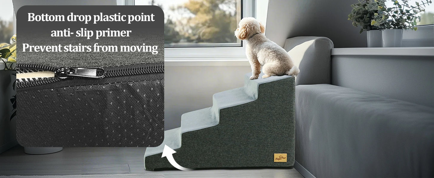 Pet 3/4 Step Safety Stairs- Made of High-Density Foam Sponge- Removable -Washable