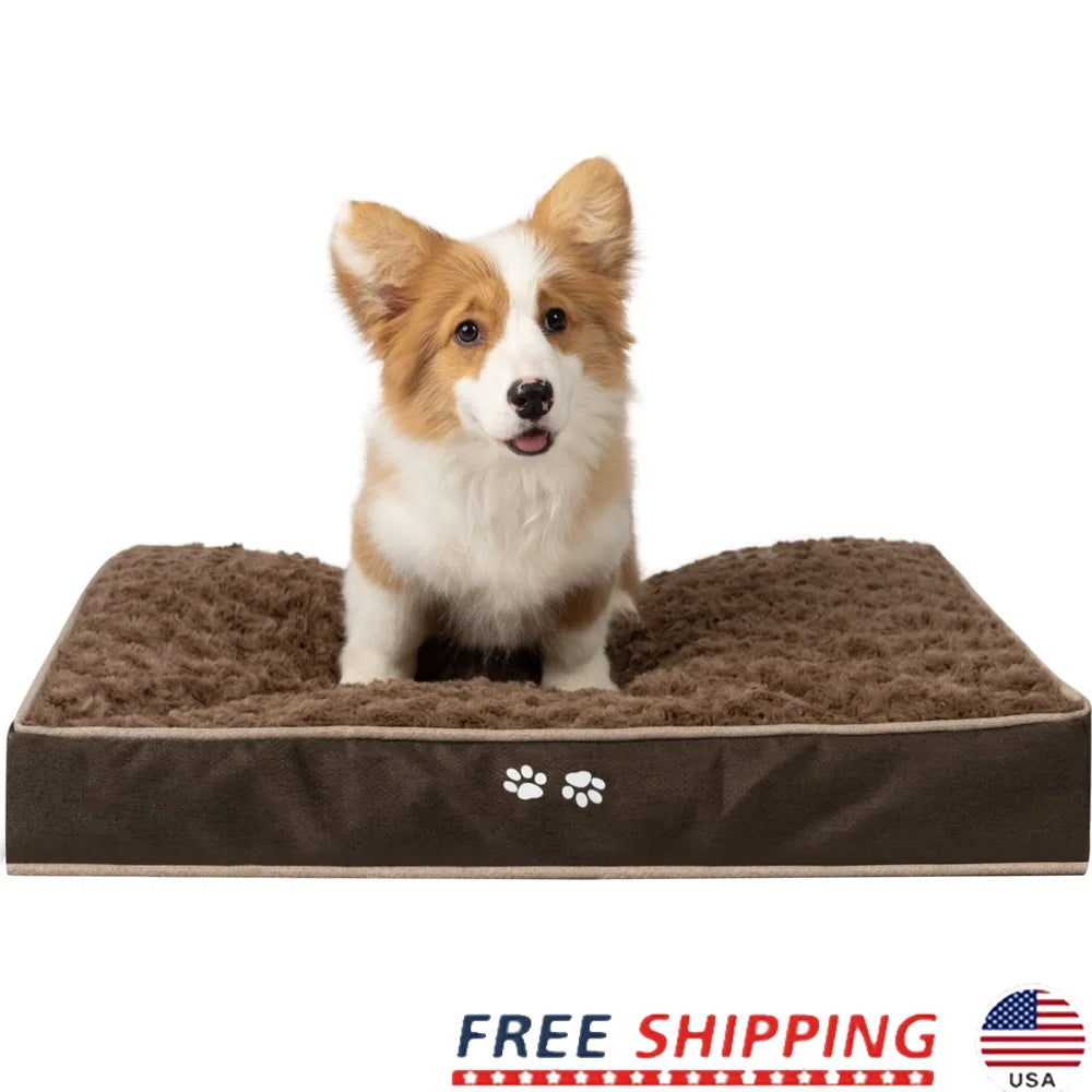 Soft Memory Foam Dog Bed Mattress- Crate Pad- Waterproof Removable Cover- Multifunctional Sleeping Mat- Small Dogs