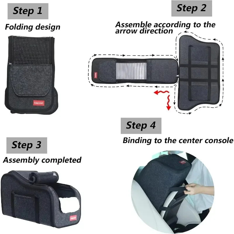 Dog Car Seat- Center Console Car Seat for Small Pets- Portable Booster Seat- Travel Bags Fully Detachable