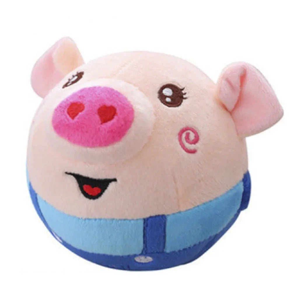 Cartoon Pig Active Moving Talking Pet Plush Toy- Washable Dog Ball- USB Rechargeable Interactive Dog Toy