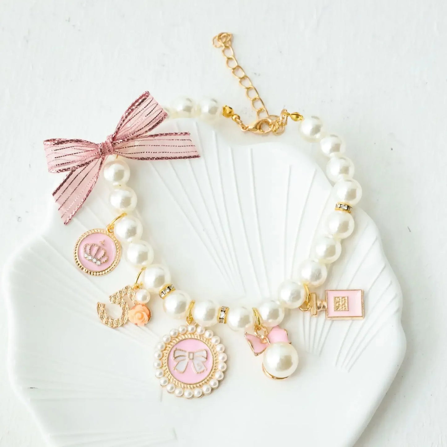 Classy Bow Pearl Collar Jewelry- Pendant Princess Necklace