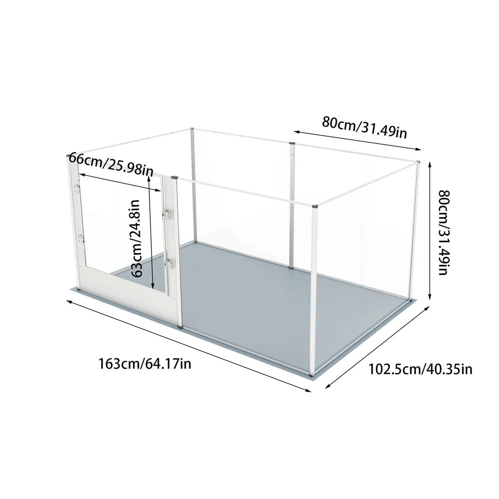 1Pc Acrylic Dog Playpen- Whelping Pen Box- Indoor Enclosure- Pet Clear Fence -Puppy Playpen with Waterproof Fertility Pad