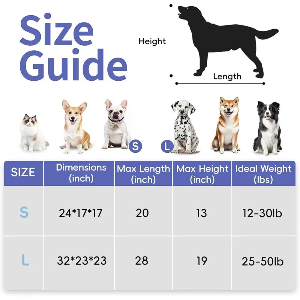 Portable Collapsible Dog Crate- Travel Pet Carrier with Soft Warm Blanket- Foldable Bowl -Small Dogs Indoor Outdoor