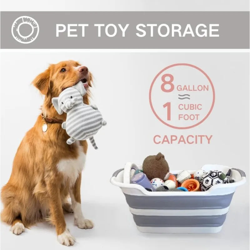 Collapsible Pet Bathtub with Water Drain Plug- Foldable Bathtub for Puppy Small Dogs Cats- Portable & Space Saving Design, BPA Free