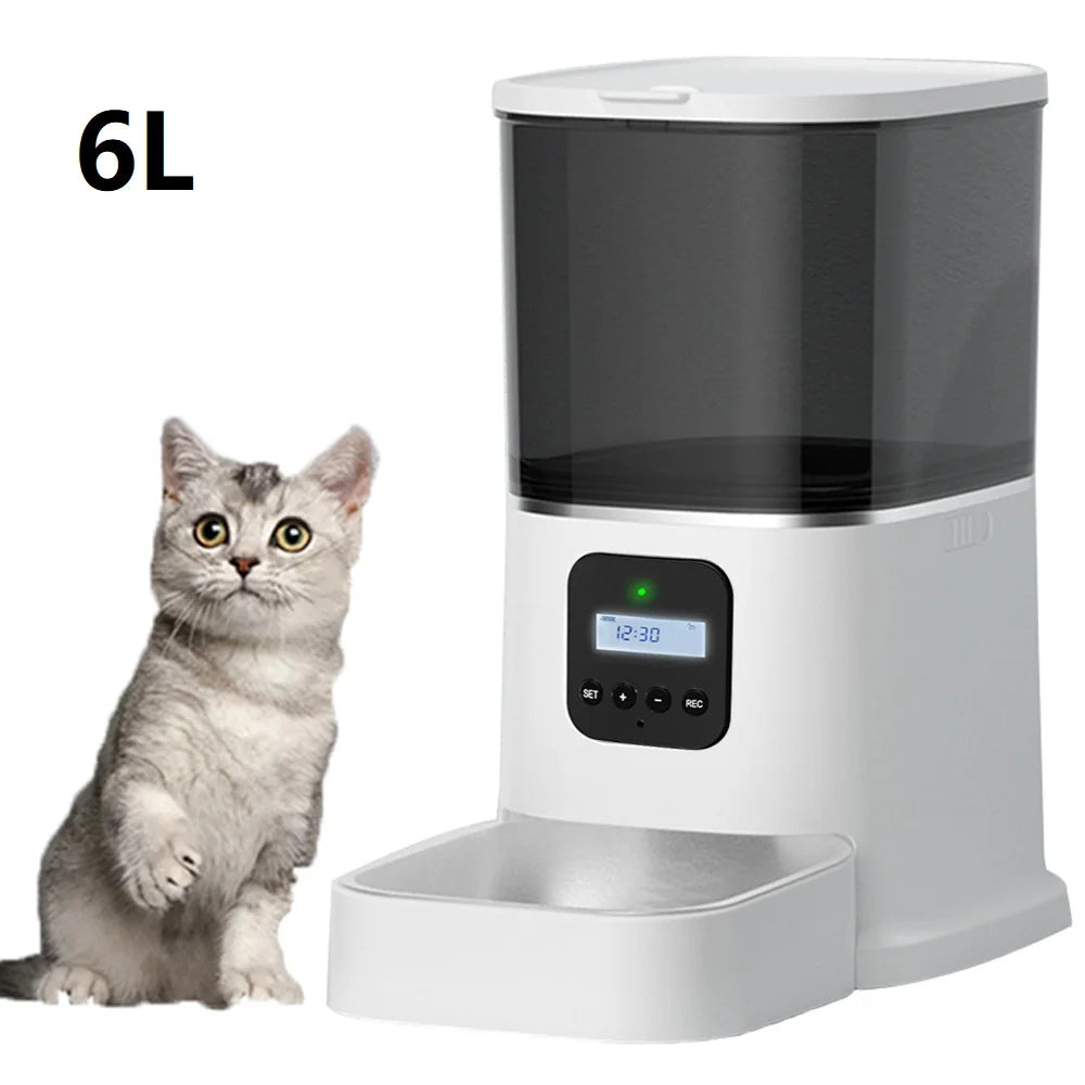 3L Automatic Pet Feeder With Voice Recorder-Food Bowl For Small Medium Dogs- LCD Screen Dispensers- up to 4 Times One Day