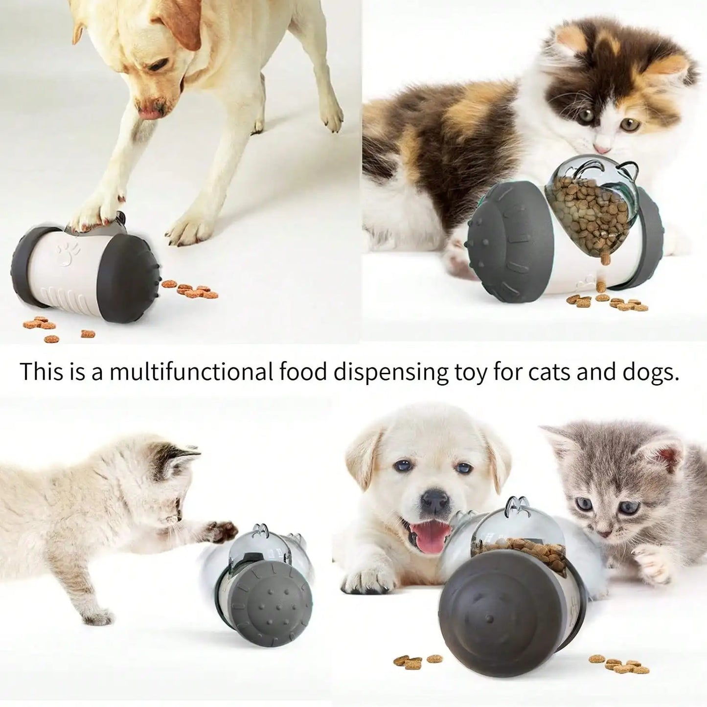 Snack Dispensing Dog Toys- Rocking Bear Food Dispenser Tumbler- Tumbler Dispenser Feeder Ball Toys