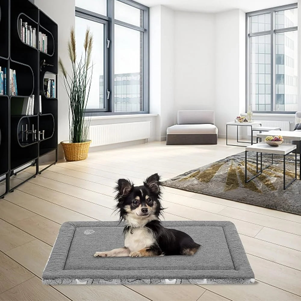 Comfortable Reversible Dog Crate Mat- Washable Pet Sleeping Pad -Lightweight Cool