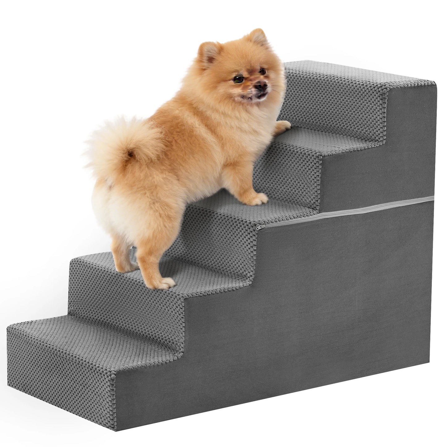 3-5 Step Right Angled Foam Dog Stairs-For Small Dogs Climbing Ladder- Indoor- Non-Slip-Pet Stairs