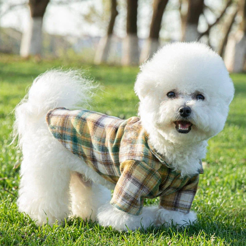 British Style Plaid Dog Vest -Clothes For Small Dogs Chihuahua Cotton Puppy Shirts