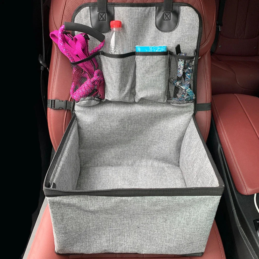 Front Seat Dog Car Seat with Storage- Pockets-Pet Booster Car Seat for Small to Medium Dog