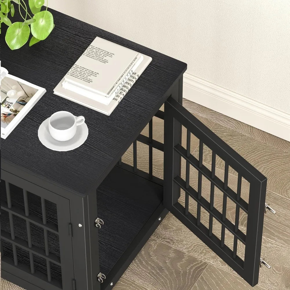 26" Heavy Duty Dog Crate Furniture for Small Dogs- Decorative Pet House End Table- Wooden- Indoor-Small