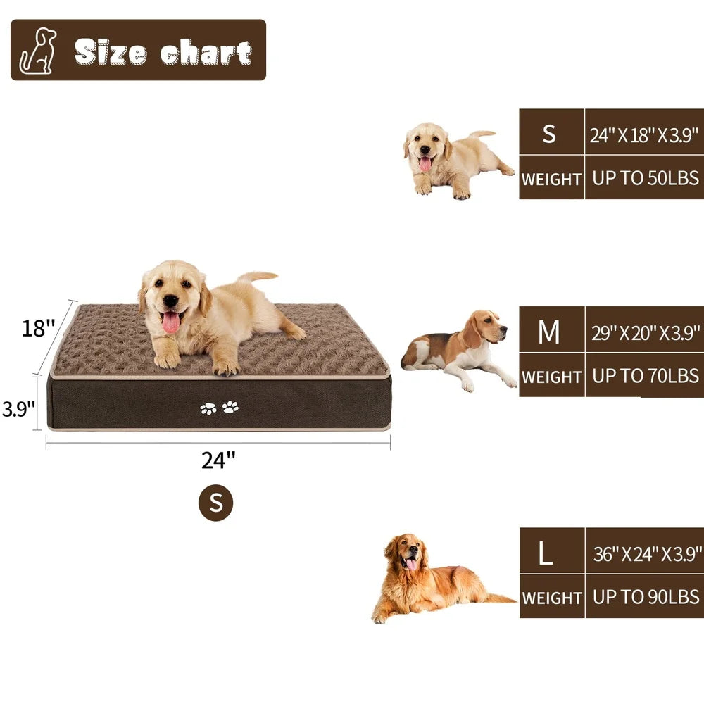 Soft Memory Foam Dog Bed Mattress- Crate Pad- Waterproof Removable Cover- Multifunctional Sleeping Mat- Small Dogs