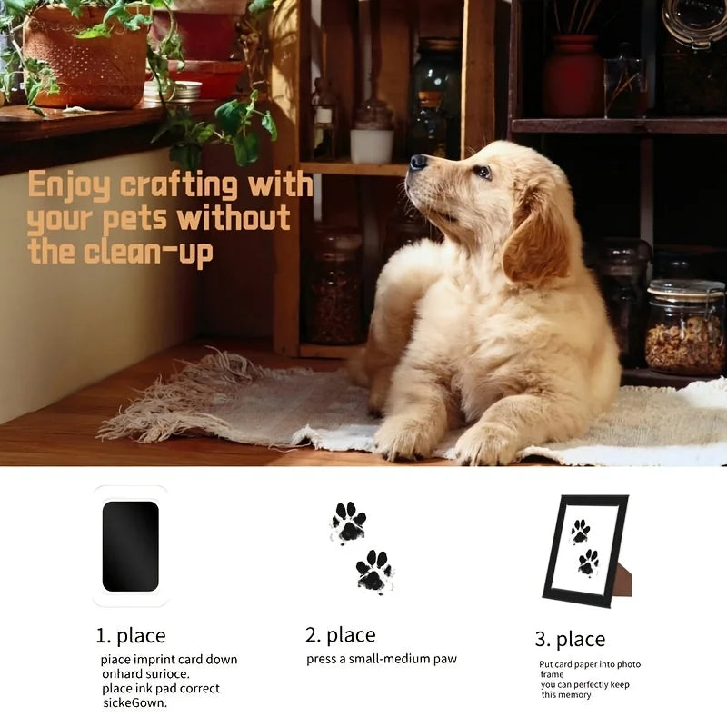 Paw Print Impression Kit with Photo Frames- Paw Print Kit- Mess-Free Paw Print Stamp Pad