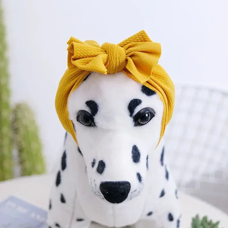 Pet Headgear- Teddy up bow Hat- Turban Knot Bow- Hair Bands