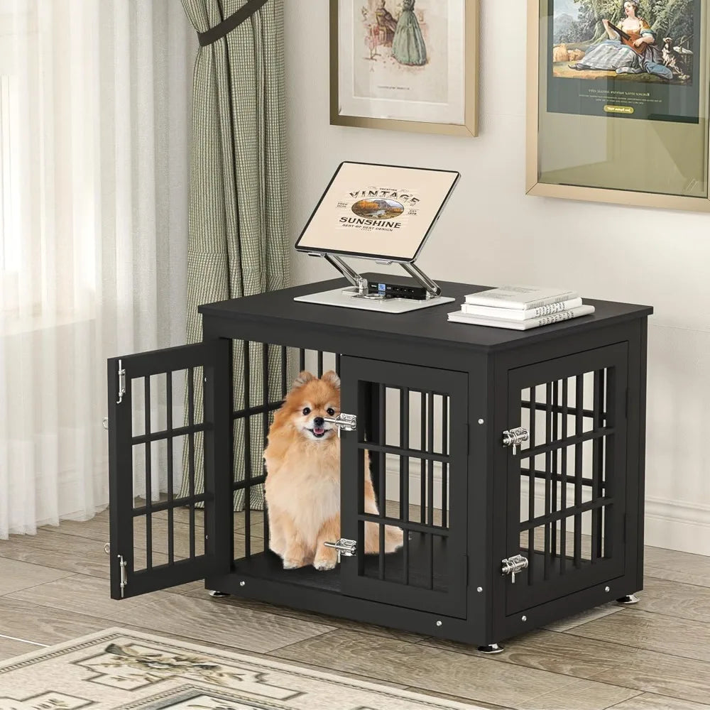 26" Heavy Duty Dog Crate Furniture for Small Dogs- Decorative Pet House End Table- Wooden- Indoor-Small