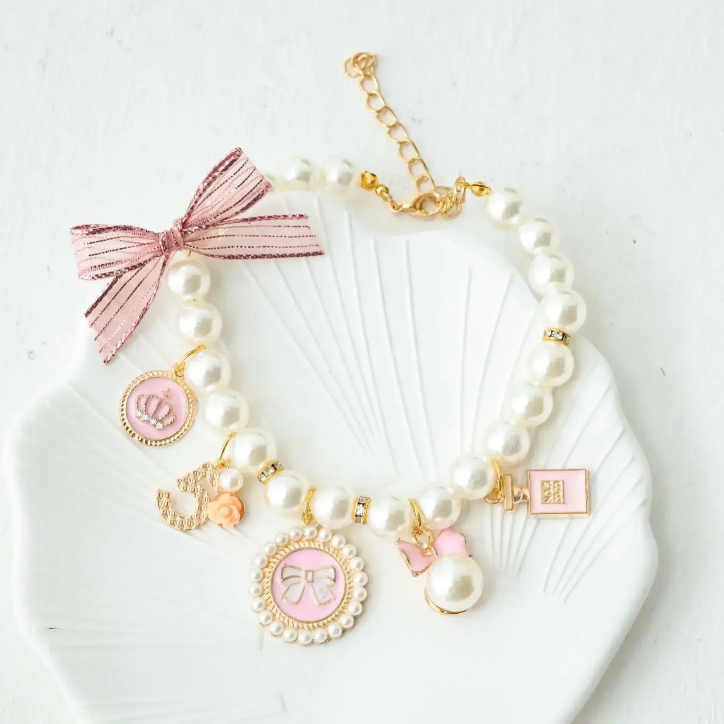 Classy Bow Pearl Collar Jewelry- Pendant Princess Necklace