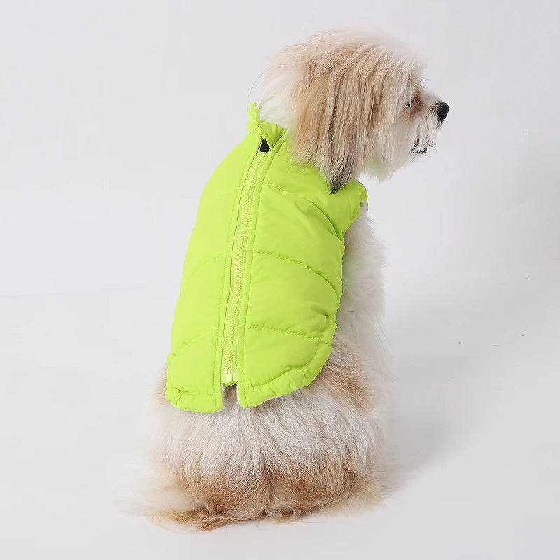 Winter Warm Dog Cotton Coats- Back Zipper- Windproof- Thickness Clothes for Small Medium Dogs Chihuahua French Bulldog Outfits