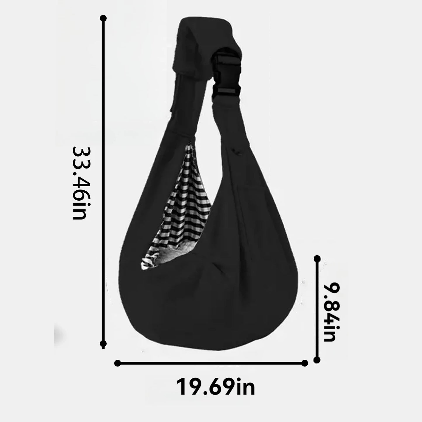 Small Pet Sling Holder- Hands Free-Reversible Paper Plastic Handbag- Dog Sling Carrier- Easy and Portable