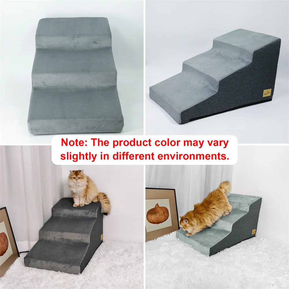 Pet 3/4 Step Safety Stairs- Made of High-Density Foam Sponge- Removable -Washable