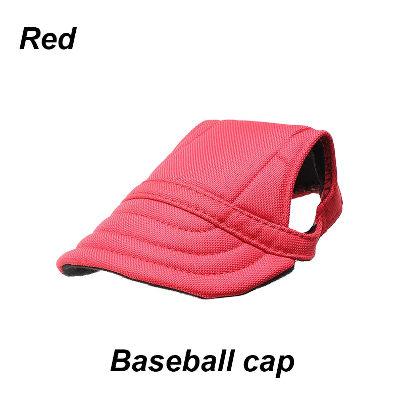 Dog Sunscreen Baseball Cap- Outdoor Sports Hat With Ear Holes- Adjustable- For Small Medium Dogs Cats Caps