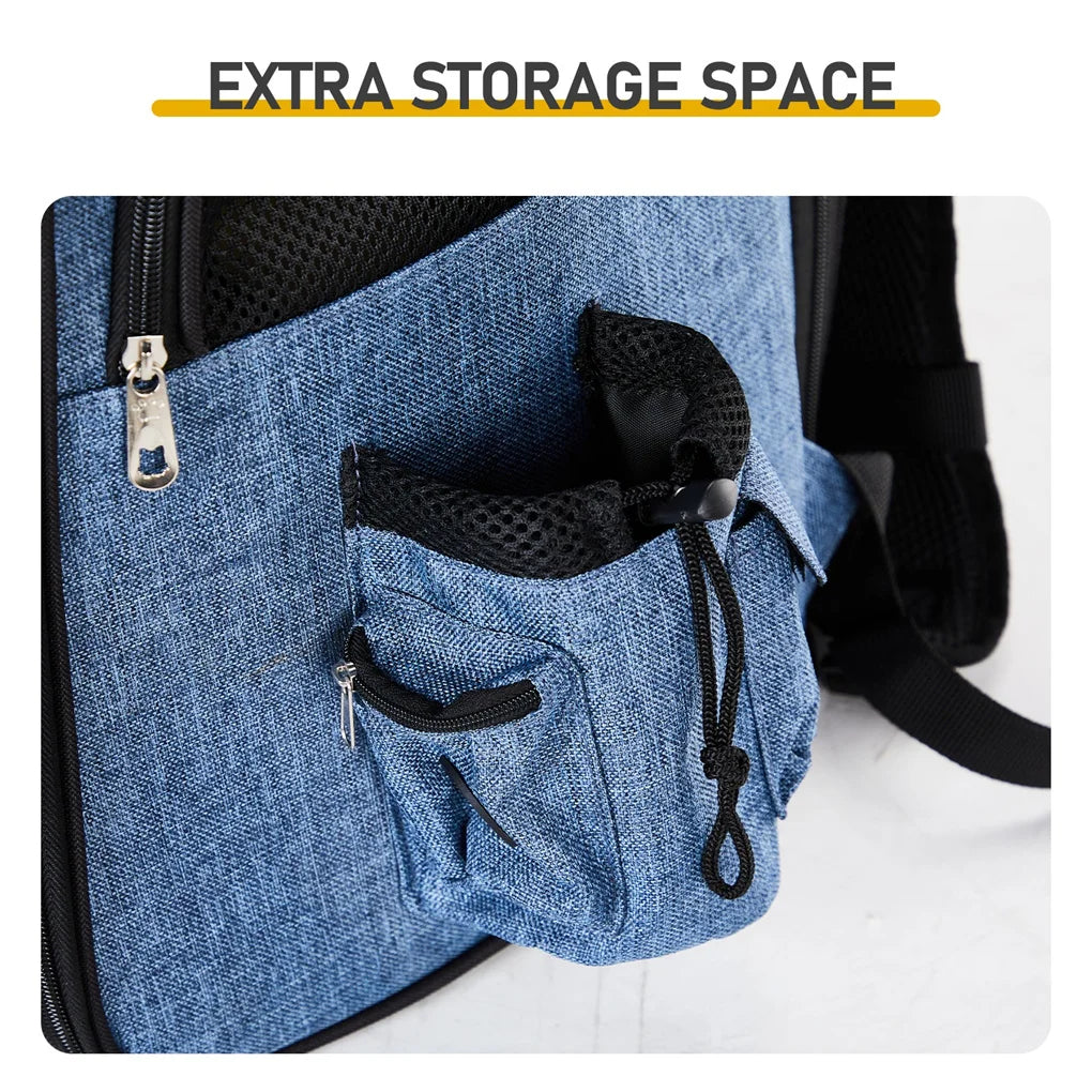 Backpack Carrier- Expandable Dog Carrier with Back Extension- Breathable Mesh -Travel Backpack for Small Dogs