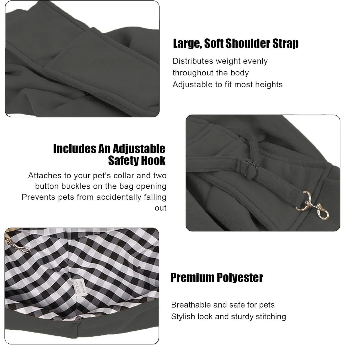 Small Pet Sling Holder- Hands Free-Reversible Paper Plastic Handbag- Dog Sling Carrier- Easy and Portable