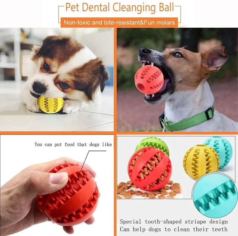 Natural Rubber Pet Dog Toy- Dog Chew Toy- Cleaning Teeth-Freshens Breath-Treat Ball- Extra-tough Interactive Elasticity Ball 5cm