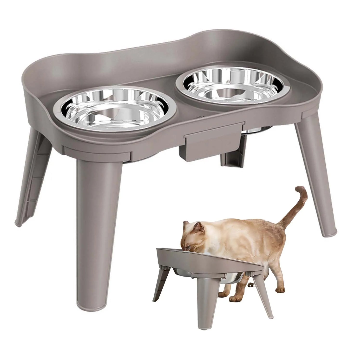 Raised Stand Elevated Dog Feeder- Non-Slip and No Spill Design Bowls- Suitable for Improve Posture and Comfort