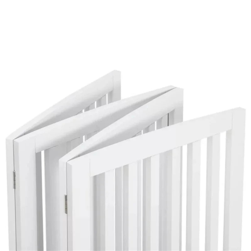 Pet Fence with Pet Door- Indoor Small and Medium Dogs-foldable Fence-white-Pet accessories