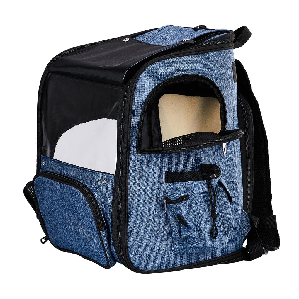 Backpack Carrier- Expandable Dog Carrier with Back Extension- Breathable Mesh -Travel Backpack for Small Dogs