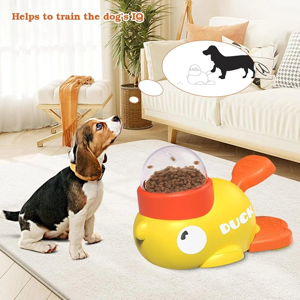 Interactive Dog Treat Dispenser Toy -Slow Feeder- Puzzle Fun Press Type Feeding Activity- Reduces Eating Speed