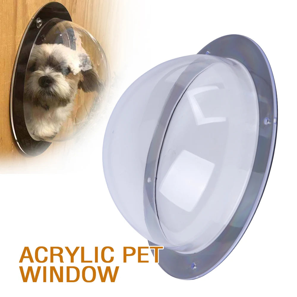 Dog Fence Window -Bubble Dome Peek Window - Clear Safe Durable Acrylic Fences Window