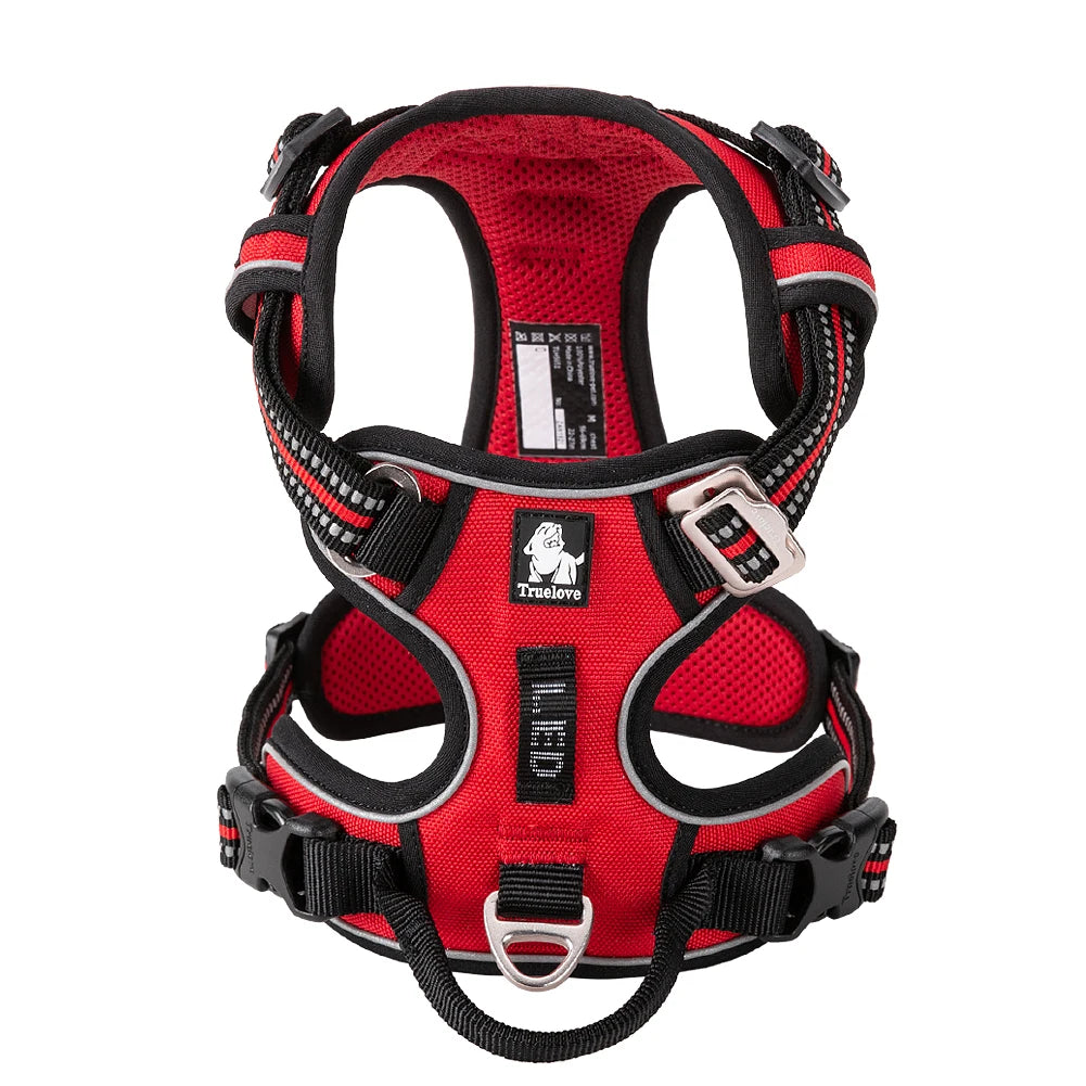 Truelove No Pull Dog Harness- Reflective- Breathable- Adjustable Training Vest-Sizes XS-XL Dogs- Night Walking-Collars/Leashes
