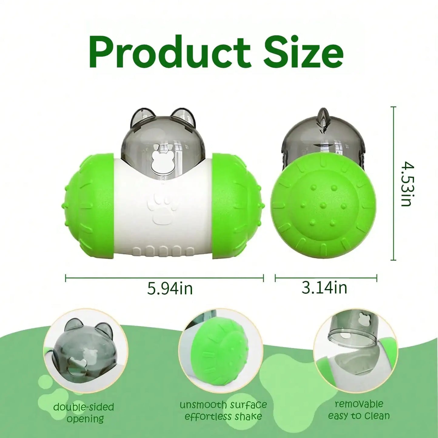 Snack Dispensing Dog Toys- Rocking Bear Food Dispenser Tumbler- Tumbler Dispenser Feeder Ball Toys