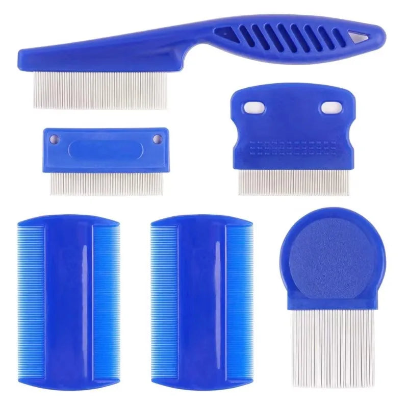 4 Pack Flea Lice Comb- Stainless Steel-Rounded Teeth- Double Sided- Professional-Pet Tear Stain Remover-Pet Grooming