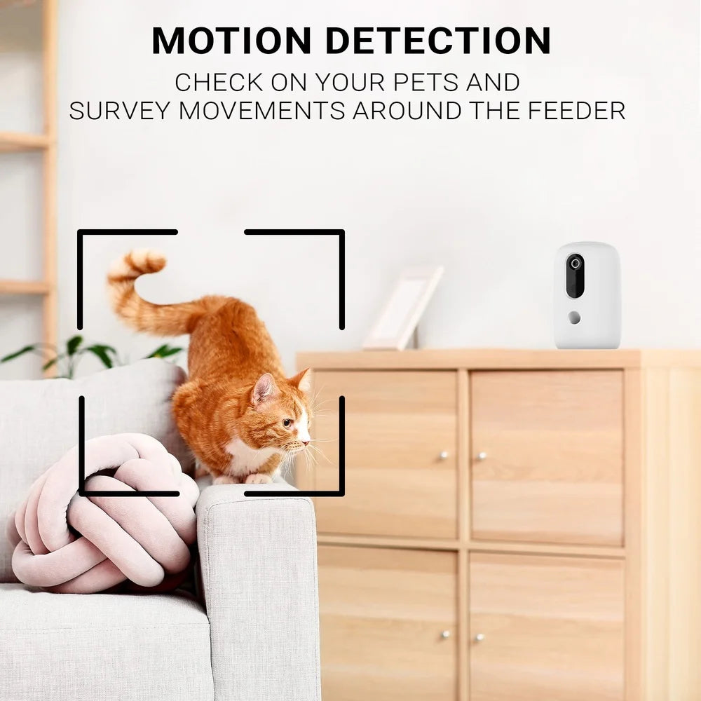 Dog Treat Dispenser-App Enabled Automatic Pet Treat Dispenser with HD Camera- Two Way Audio Motion Sensor - Dogs Interactive Feeder