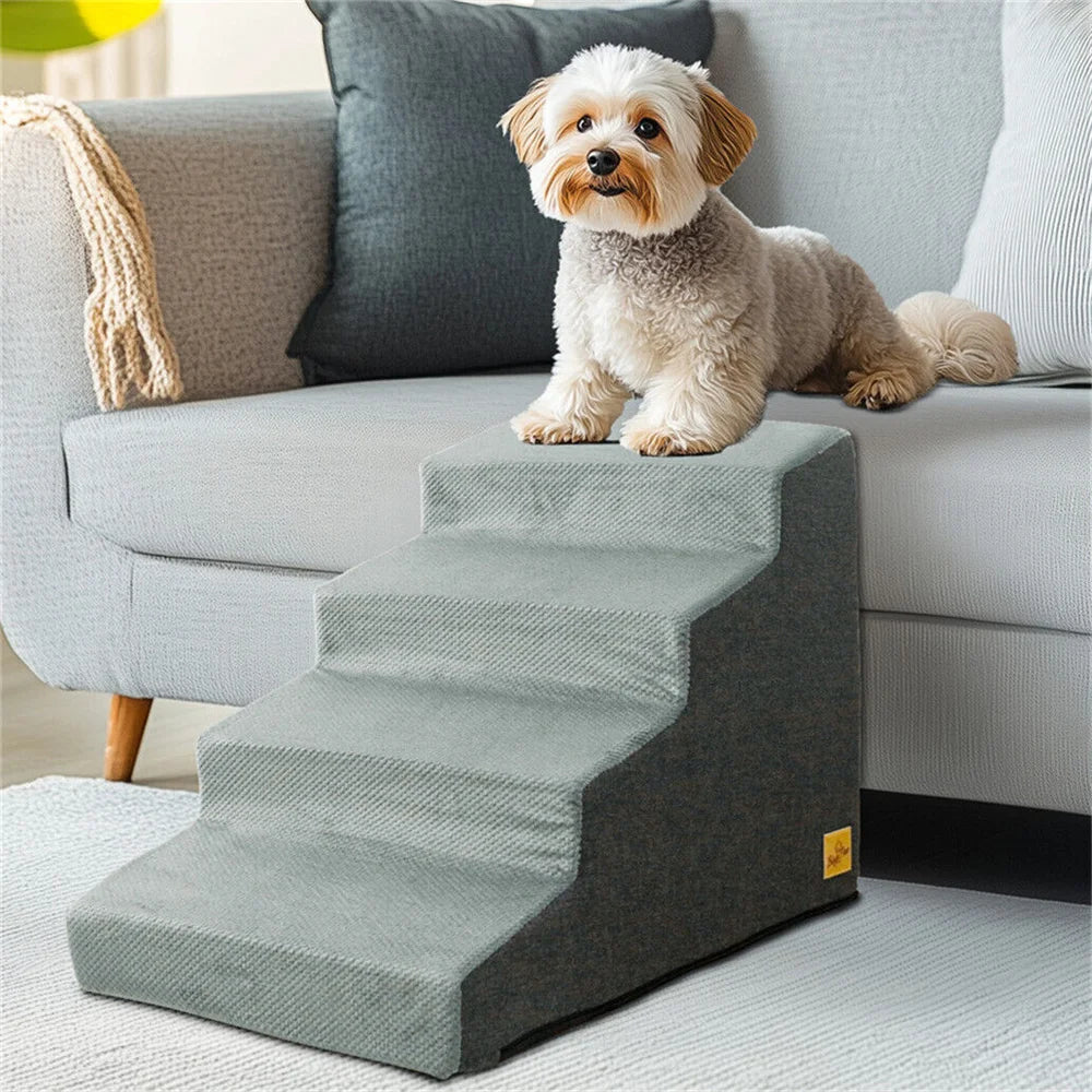 Pet 3/4 Step Safety Stairs- Made of High-Density Foam Sponge- Removable -Washable
