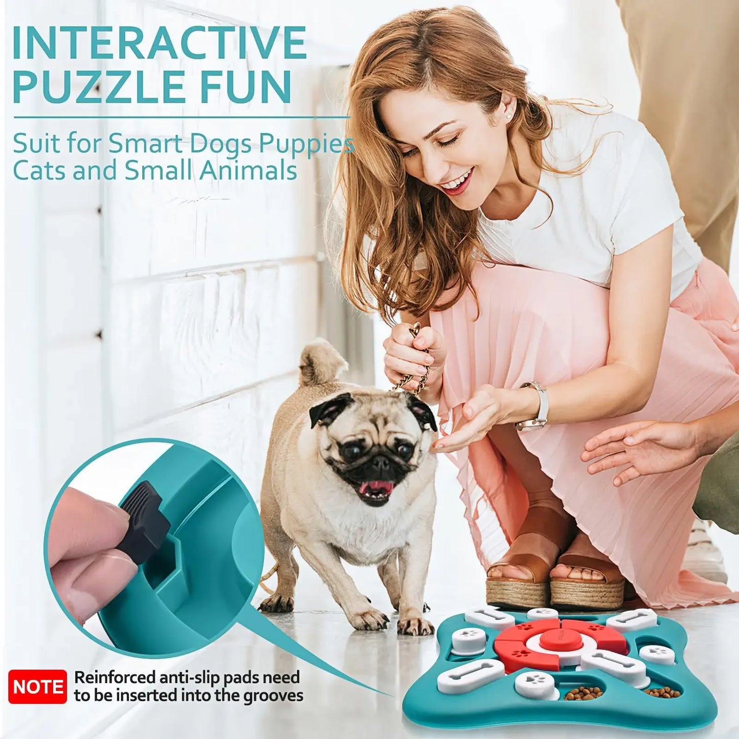 Dog Puzzle Toys, Treat Dispensing Dog Enrichment Toys for IQ Training- Brain Stimulation- Interactive Mentally Stimulating