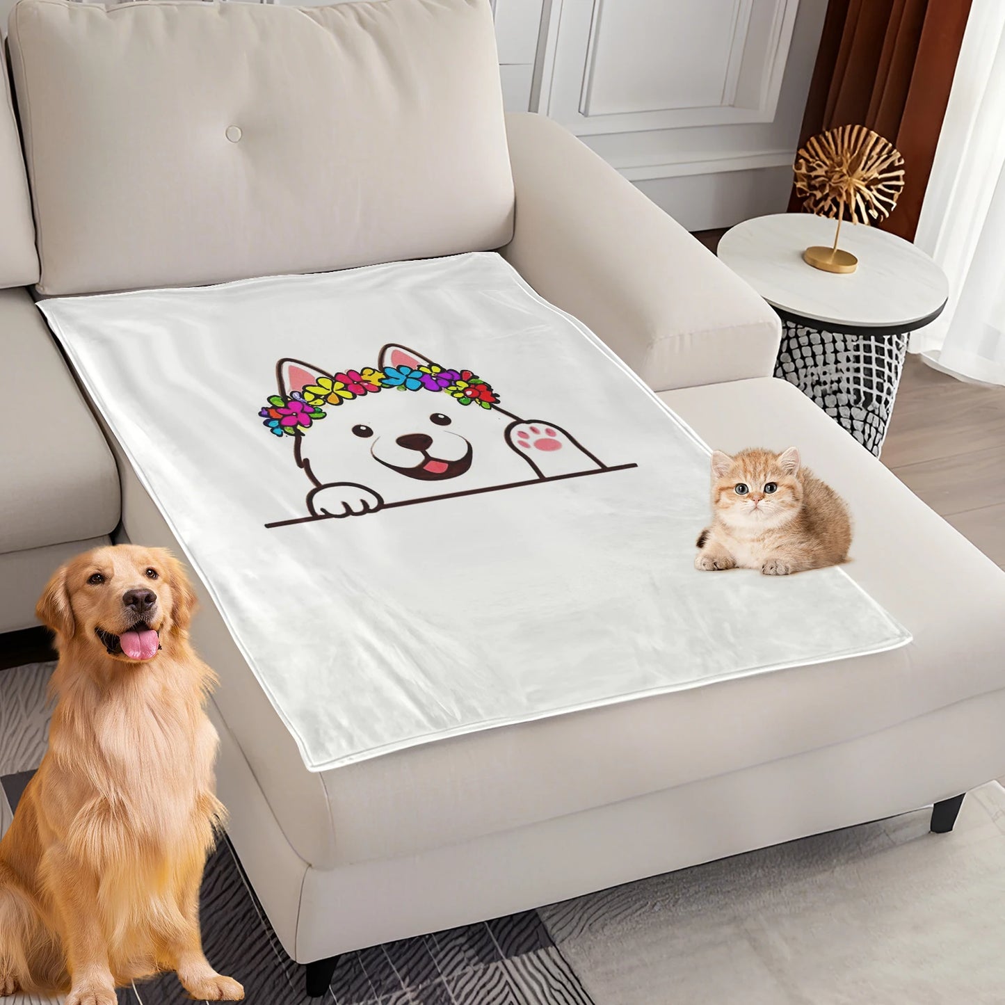 Dog Bed Mat Blanket -Soft Fluffy Pet Blanket- Travel Mat Comfortable Blanket