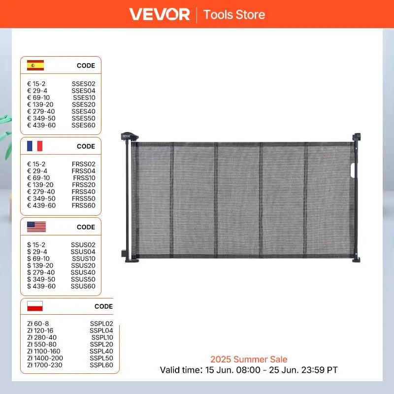 Retractable Gate-Mesh Pet Gate- Extends- Wide Retractable Gate for Kids or Pets