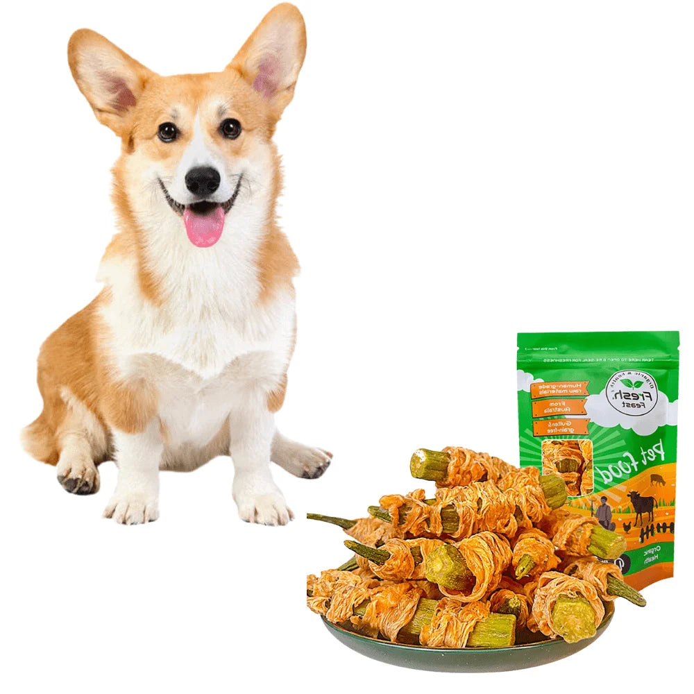 7.05oz/14.11oz (200g/400g) Chicken Wrapped Okra- All Natural Ingredients- Healthy- Easily Digestible