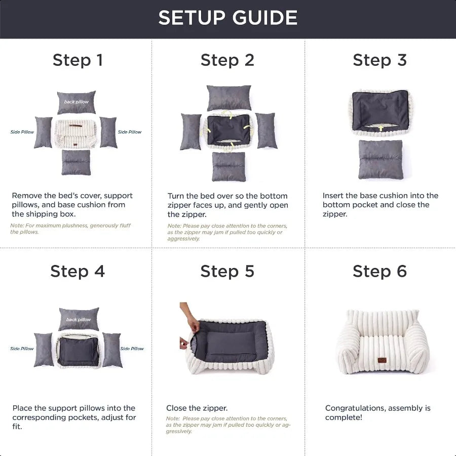 Comfy Couch for Pets- Fluffy Dog Bed- Small Medium Size Dog - Premium Soft Corduroy Fleece-Removable- Washable