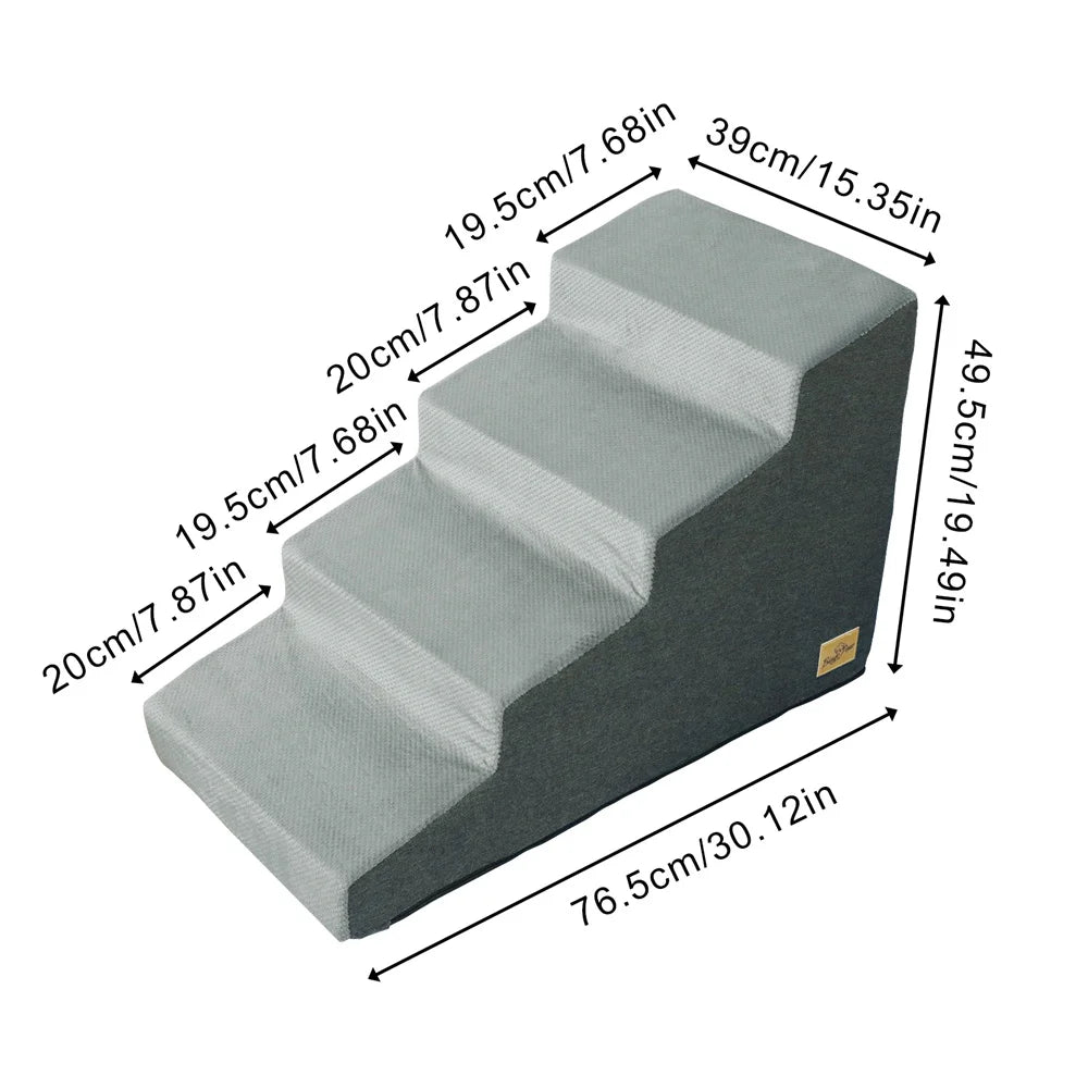 Pet 3/4 Step Safety Stairs- Made of High-Density Foam Sponge- Removable -Washable