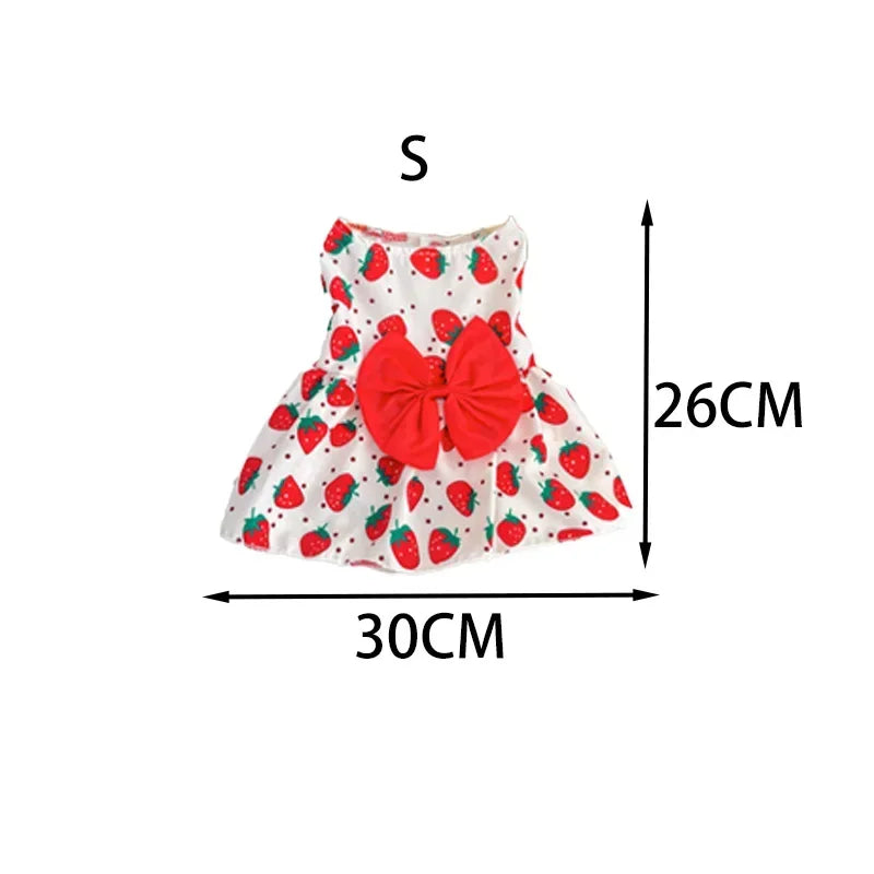 Summer Dog Princess Dress- Cute Dress- Bow -Lace for Small Medium Dogs